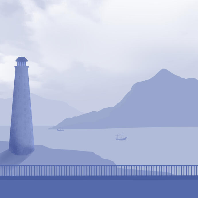 Lighthouse in the Afternoon Embrace